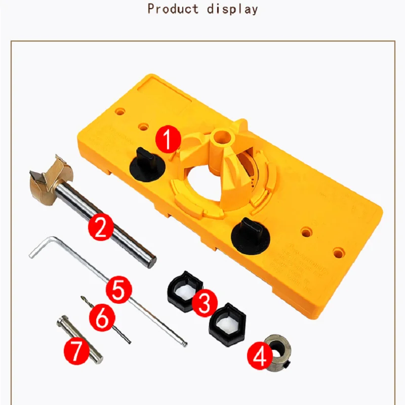 Hinge Drilling Jig Concealed 35MM Cup Style Hinge Jig Boring Hole Drill Guide + Forstner Bit Wood Cutter Woodworking  Tools