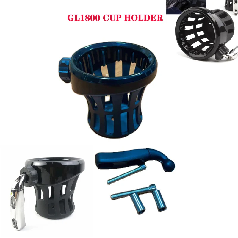 H o n d  Goldwing 1800 GL1800 Cup Holder ABS Carrier Support Motorcycle New chrome Drink cup holder BLACK AND SILVER