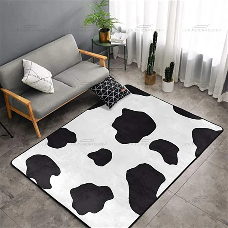 

Cow Pattern Cartoon Pattern Carpet Square Children Room Decoration Carpet Modern Home Living Room Floor Mats Bedroom Rug