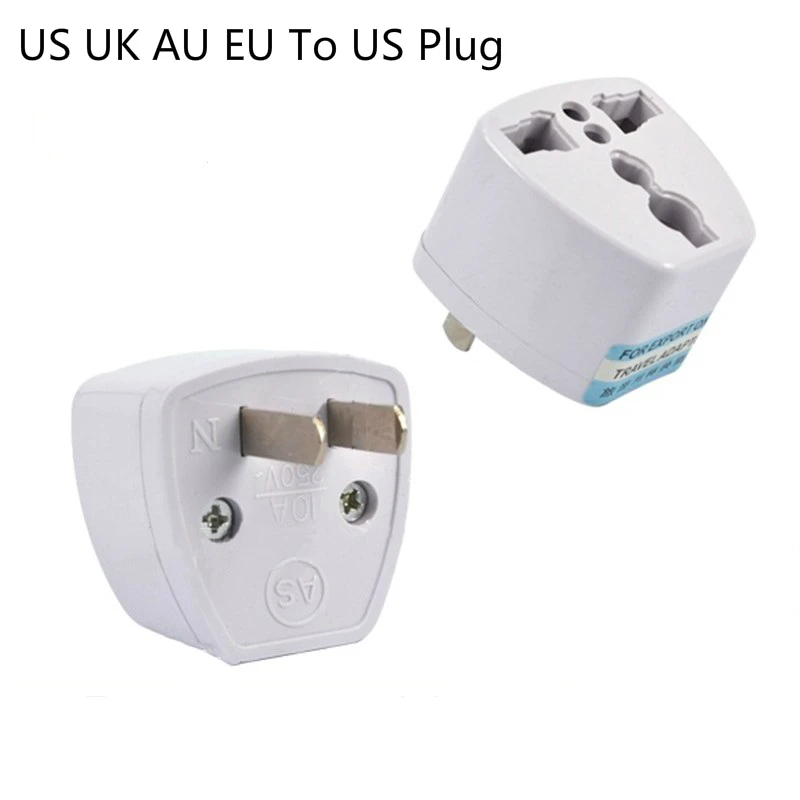 

Universal US UK AU EU To US Plug USA Euro Europe Travel Wall AC Power Charger Outlet Adapter