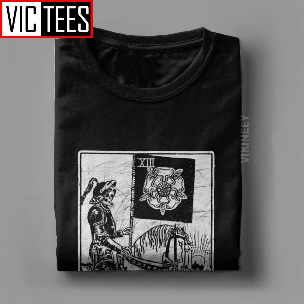 Men T-Shirt Death Tarot Card Major Arcana Fortune Telling Occult Cotton The Magician Empress T Shirt Oversized