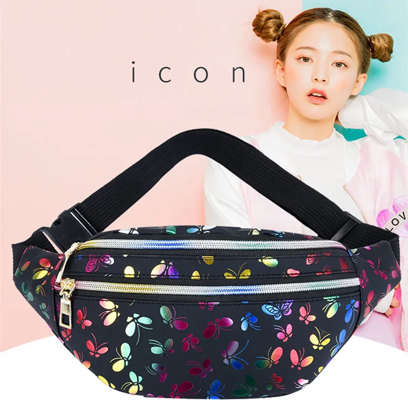 Fanny Pack Für Frauen Taille Tasche Heuptas Hologramm Tasche Brust Tasche Geldbörse Banane Sac Gürtel Tasche Pochete Heuptas Pochete Feminina brieftasche