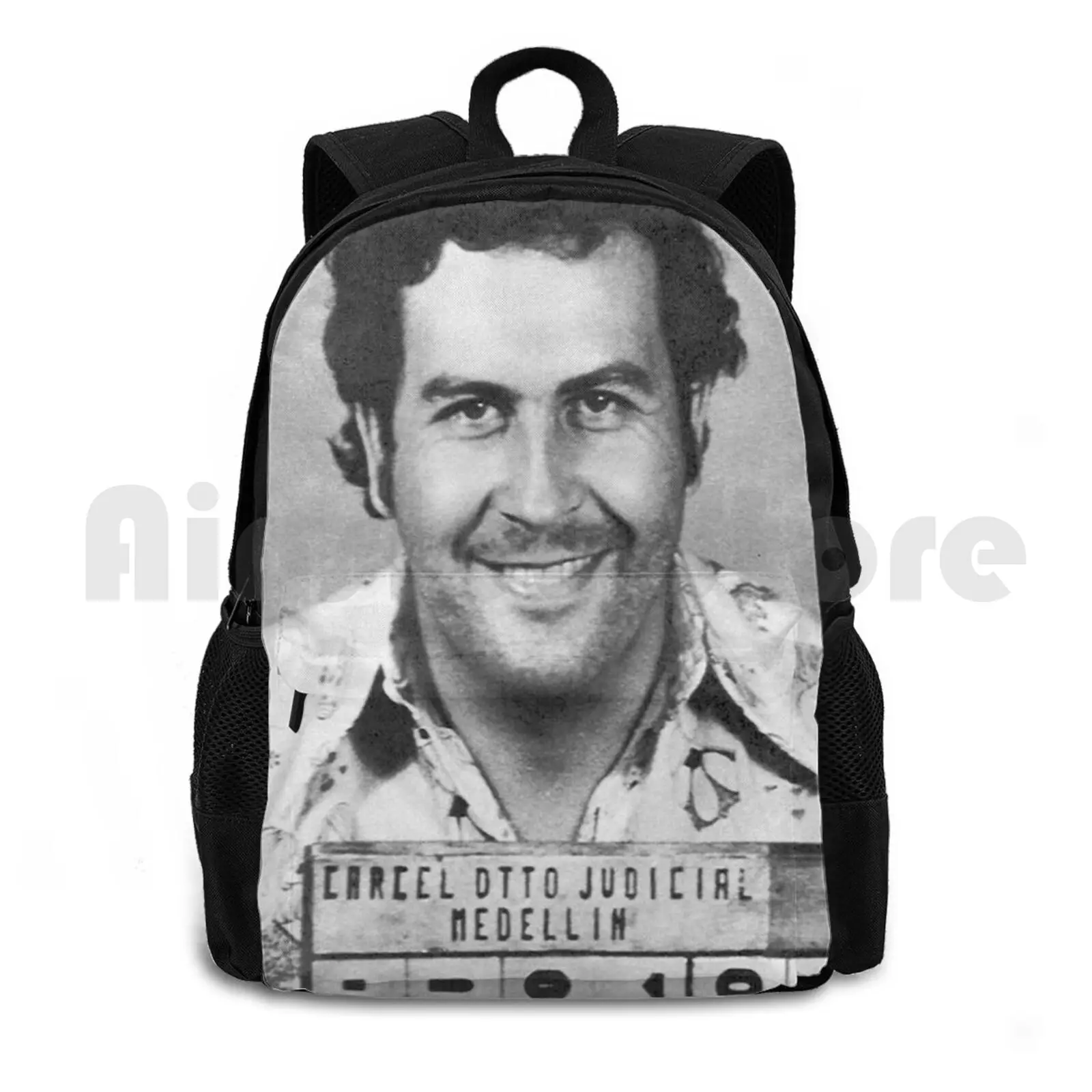 

Pablo Escobar Mugshot Outdoor Hiking Backpack Riding Climbing Sports Bag Pablo Escobar Icon History True Crime Criminal Old