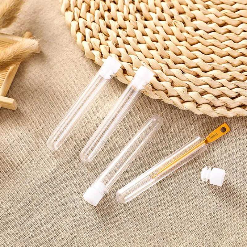 3 Sizes Clear Plastic Embroidery Felting Sewing Needles Container Pin Needle Storage Tubes Bottle Holder Storage Cases