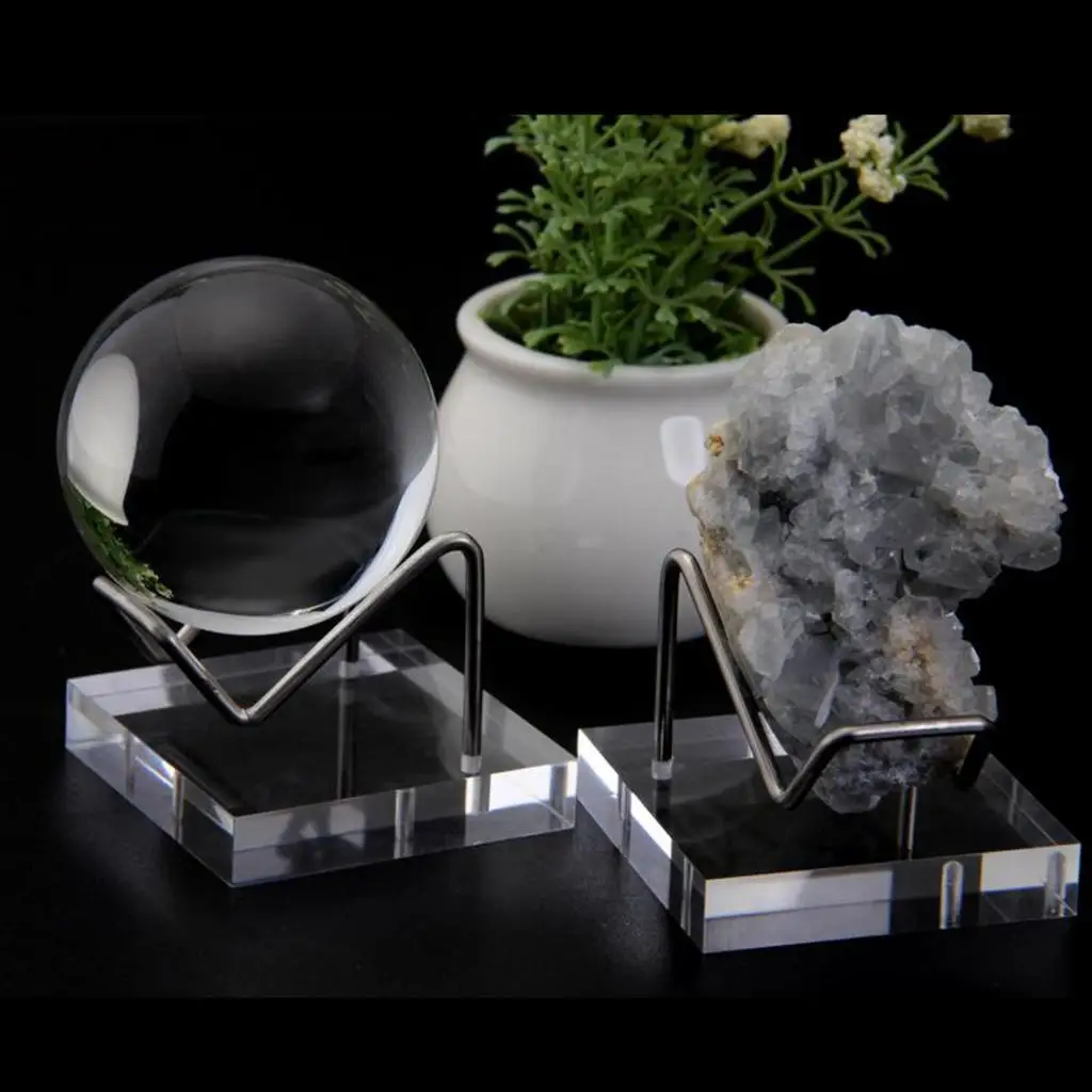 Staffa in metallo Base acrilica supporto per espositore minerale per minerali di cristallo minerali agata rocce pietre collezionabili decorazioni per la casa