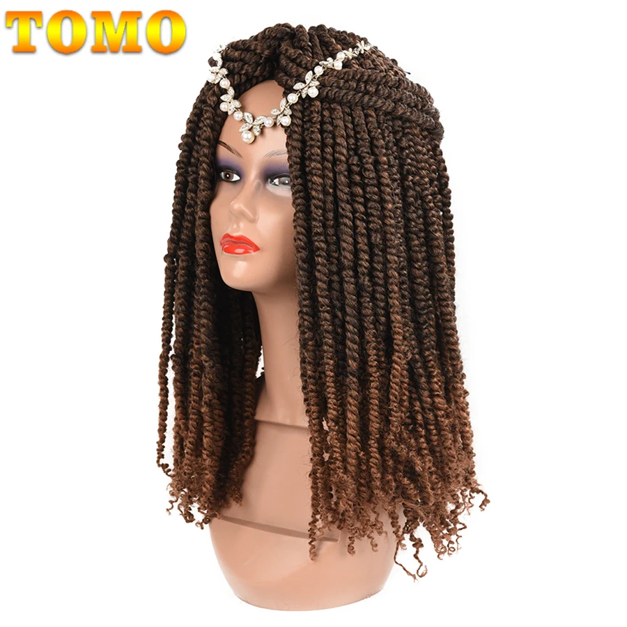 TOMO Passion-Tresses synthétiques pré-bouclées au crochet, extensions de cheveux, tressage ombré, noir et brun, 12 po, 18 po, 24 po