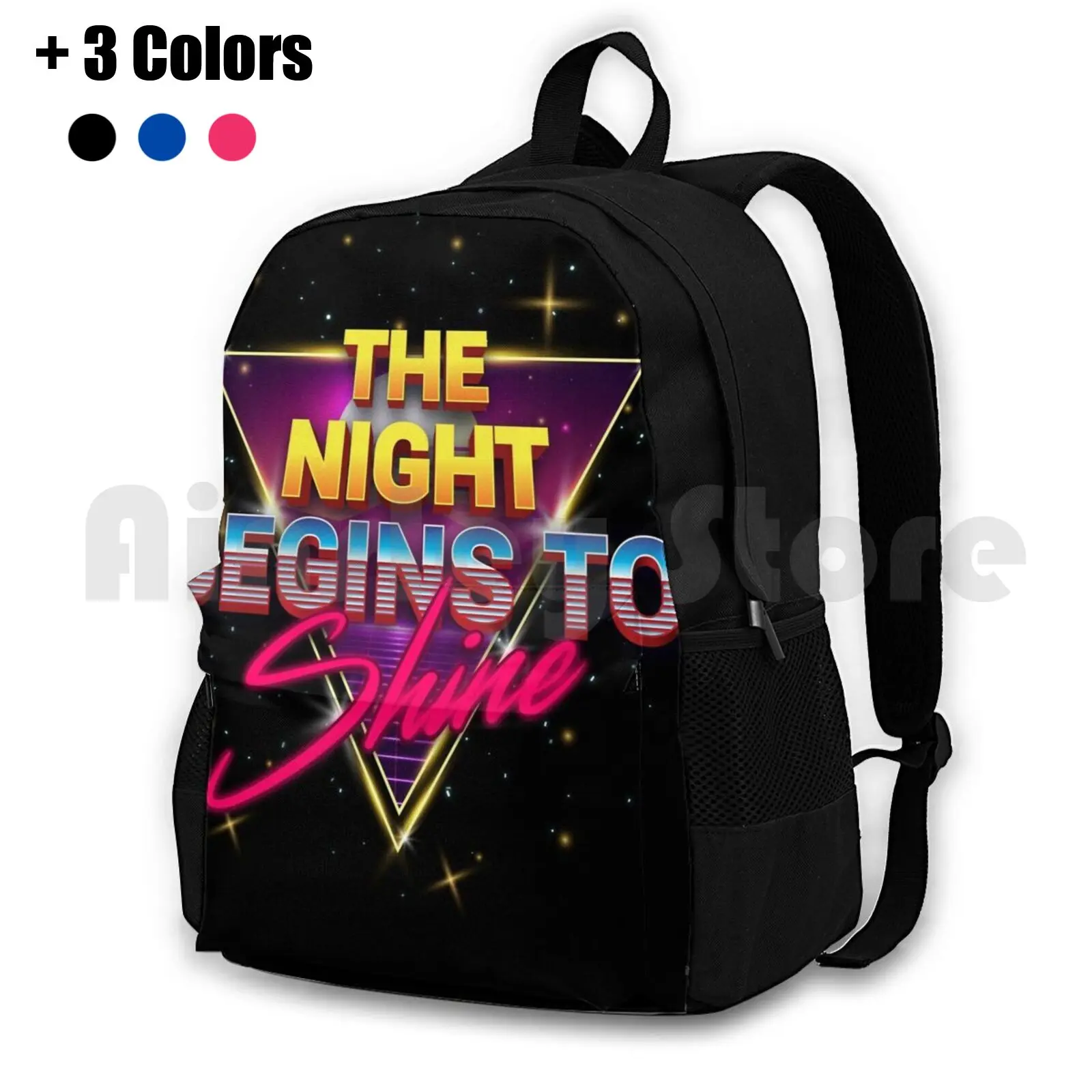 The Night Begins To Shine Outdoor Hiking Backpack Riding Climbing Sports Bag The Night Begins To Shine Rad Retro Shine Ber New