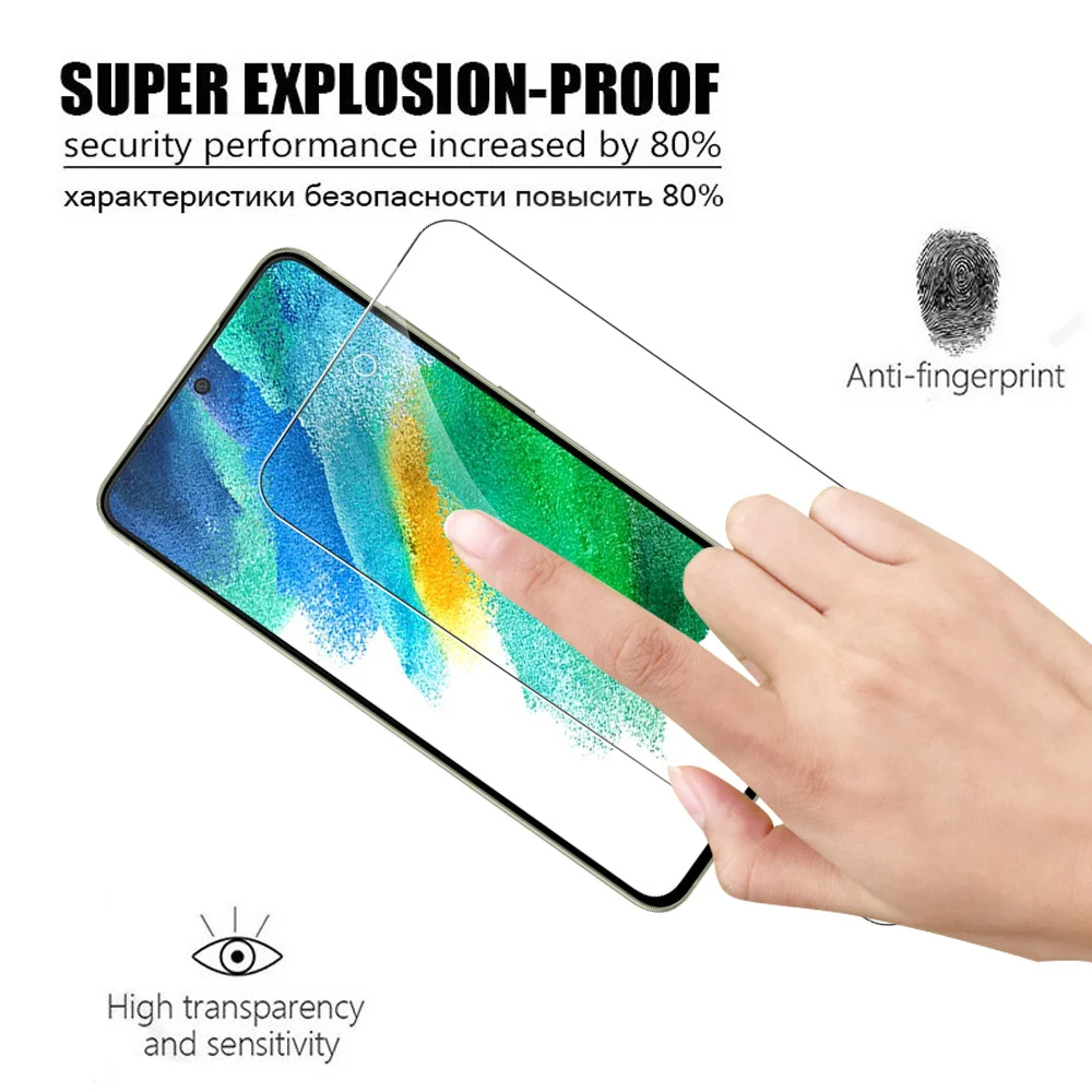 4 pçs 9h caso de vidro temperado para samsung galaxy s21 fe 5g protetor de tela para samsung s21 s20 fe 4g 5g capa de película protetora