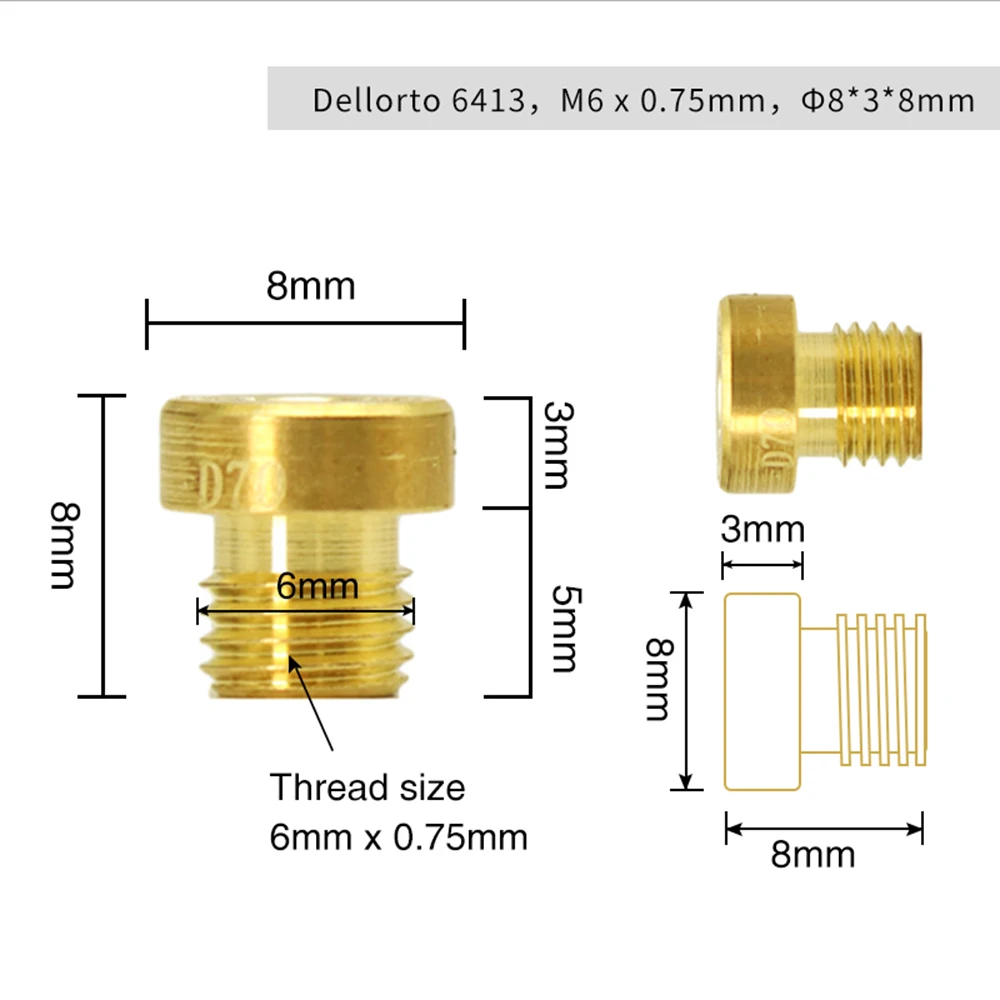 SCL MOTOS Motorcycle Carbureot Main Jet Kit Set For Dellorto 6413 M6 #66-#155 For DE 6413 FRD/A/B/C/G PHB/H/L/N/R VHB/Z/T VHS/G