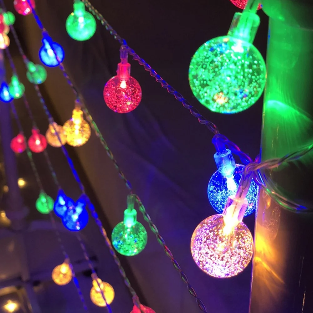 3M 6M 11M Crystal ball LED String Fairy Lights USB/Battery Powered Waterproof Holiday Garland Lights For Outdoor Christmas