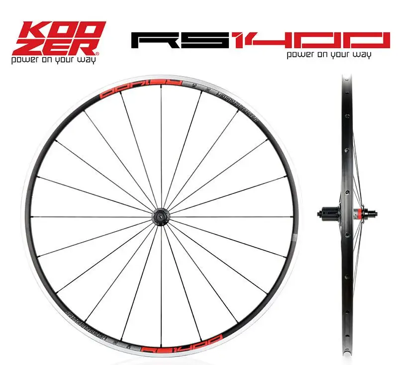 

KOZER-Road Bike Wheelset с 4 подшипниками, 4 когтями, 48 зуб., обод 21 мм, плоские спицы, Сверхлегкий, 1480G, RS1400, передние 2 задние, 4 подшипника