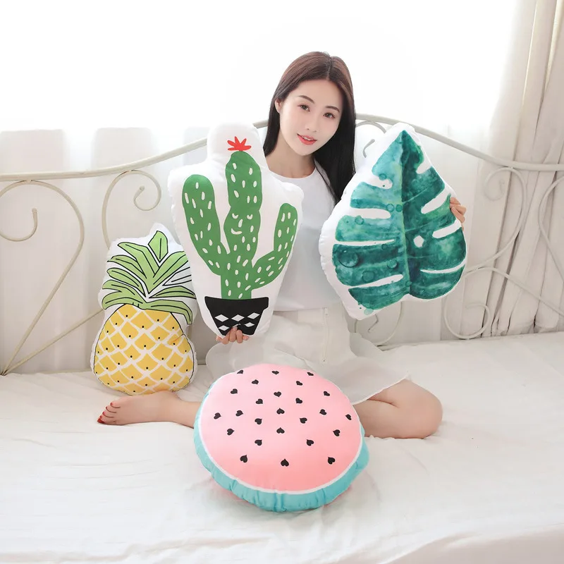 

Cartoon Pineapple Cactus Banana Leaf Watermelon Plush Toy Pillow Cushion Home Car Decor Women Kids Birthday Gift