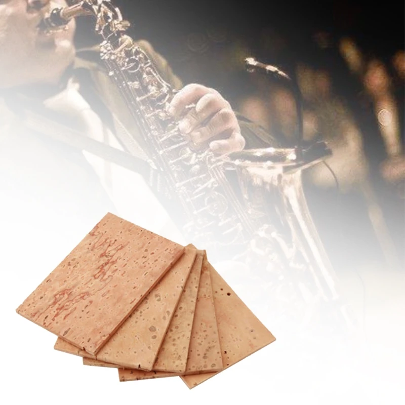 2023 New 50 Pcs Universal Sax Neck Cork Natural Durable Wooden Alto Saxophone Neck Joint Cork Sheet for Alto Soprano Brass