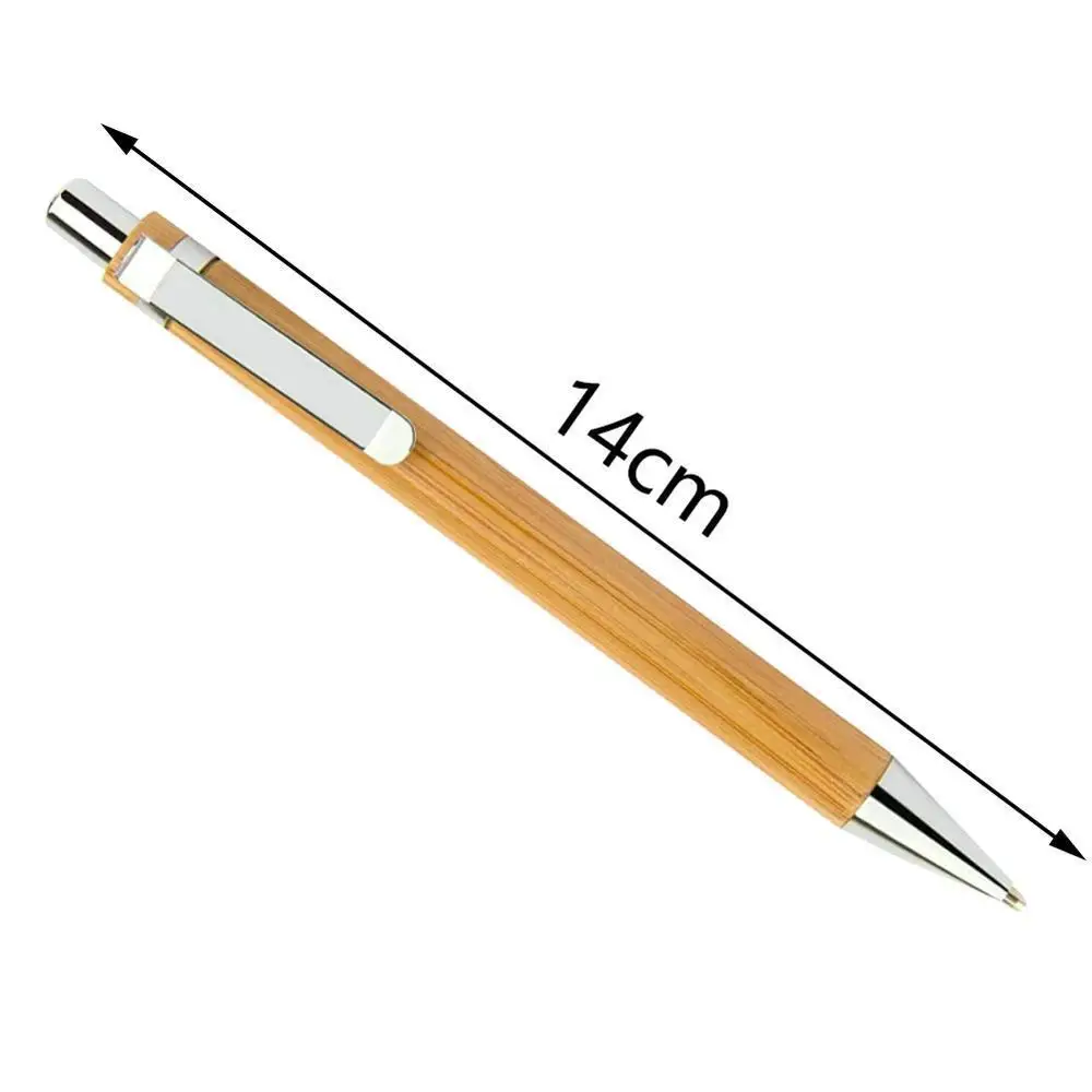 Jeu de stylos à bille en bois de bambou, 1 pièce, Instrument d'écriture cm 1.0 pour lieu de travail, fournitures scolaires et de bureau pour étudiants, stylo à bille noir