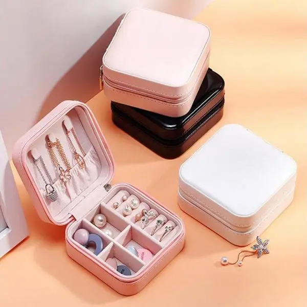 Storage Box Travel Jewelry Boxes Organizer PU Leather Display Storage Case Necklace Earrings Rings Jewelry Holder Gift Case Boxe