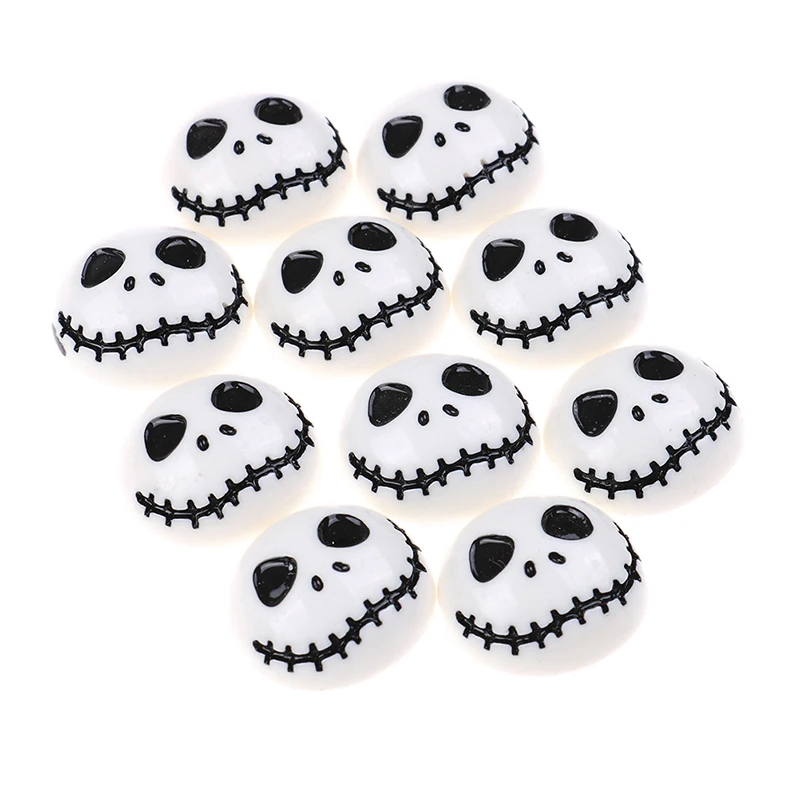 10Pieces Flat Back Resin Cabochon Skeleton For Halloween DIY Flatback Embellishment Accessories Scrapbooking Crafts:23mm