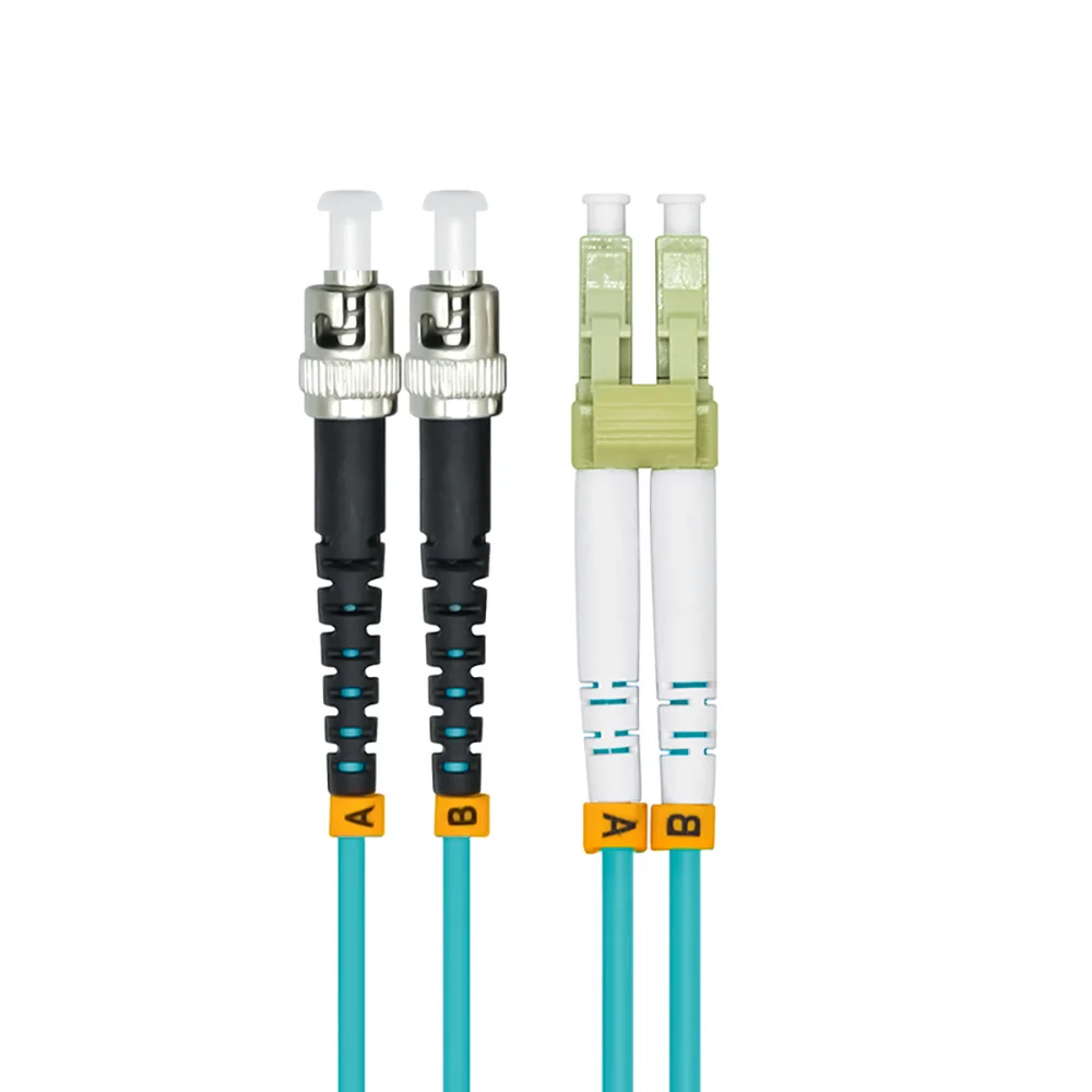 

Indoor Armored 50 Meters LC-ST Duplex 10 Gigabit 50/125 Multi-mode Fiber Optical Cable OM3 Aqua 10GB LC to ST Patch Cord Jumper