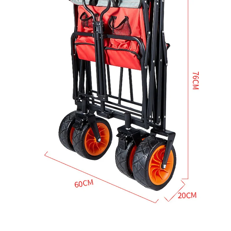 

Outdoor Beach Picnic Camping Wagon Camping Cart Garden Trail Foldable Collapsible Folding Utility Cart Wagon Out Door Trolley