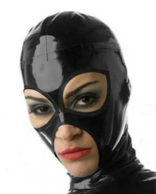 

Latex Rubber Black headgear cosplay party handmade custom holiday fashion comfortable xs-xxl 0.45mm