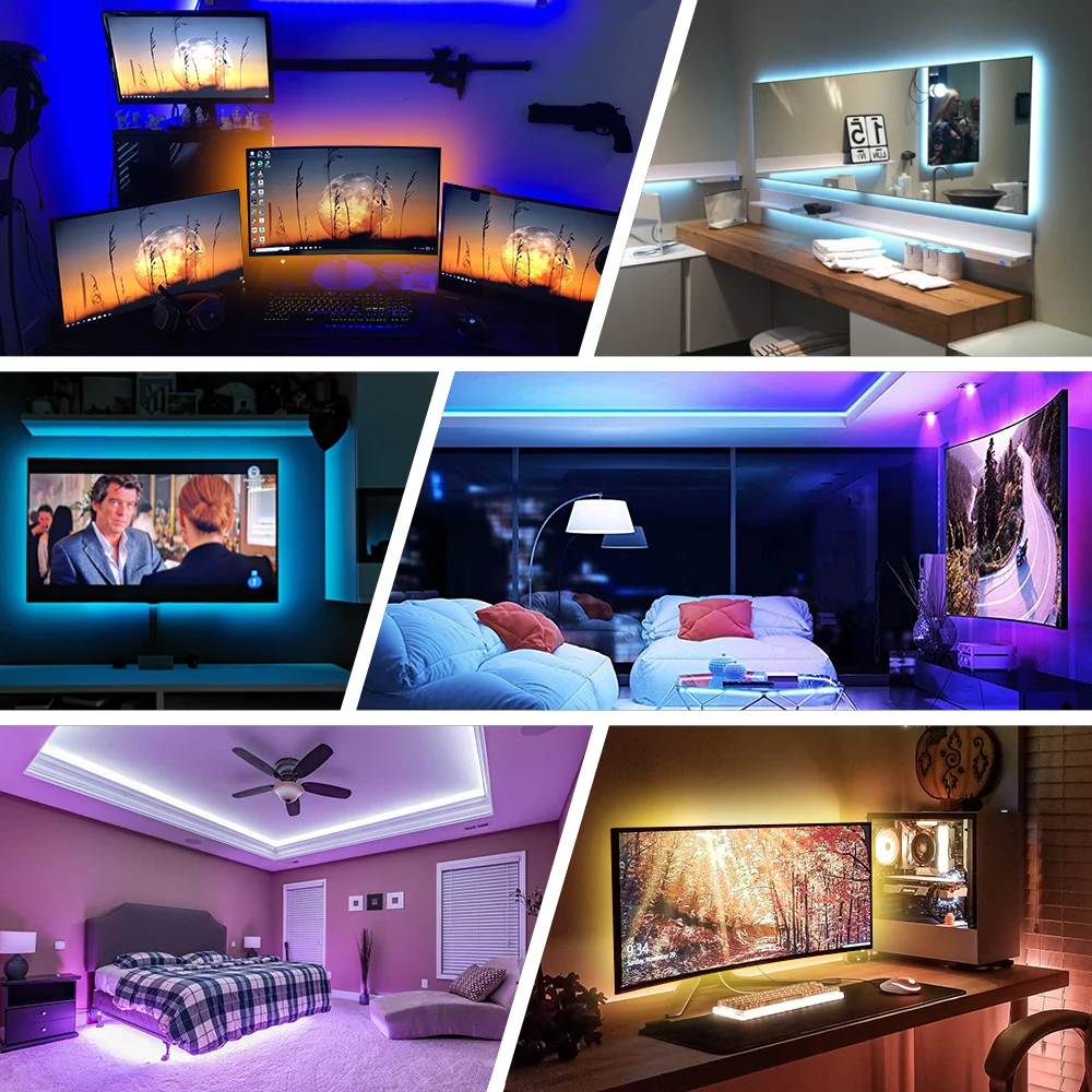 A+ RGB 5050 Led Strip Light Bluetooth App Control 5V USB Led Tape Flexible Ribbon Diode Tape for TV Backlight Room Decoration