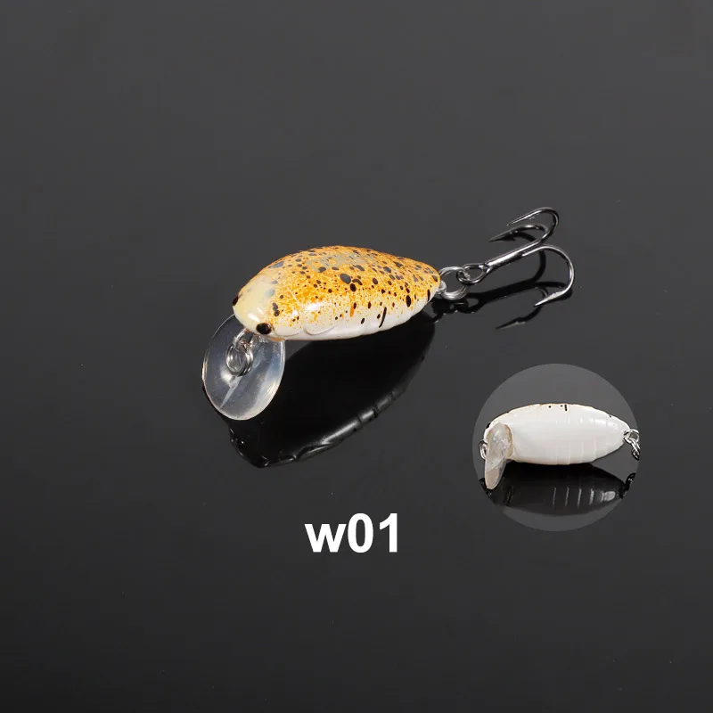 Noeby Wobbler 28 mm 2 g Mini schwimmende Minnow-Angelköder, künstliche harte Köder, kleine Kurbelwobbler für Forellen-Angelgerät