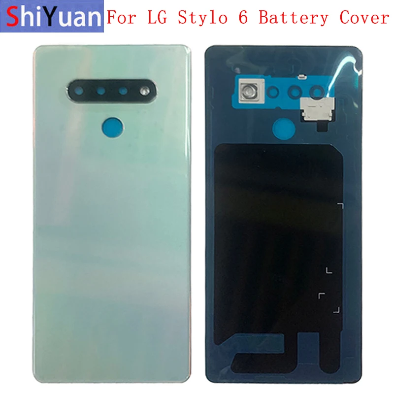 Battery Case Cover Rear Door Housing Back Case For LG Stylo 6 Q730 LMQ730TM Battery Cover Camera Frame Lens with Logo