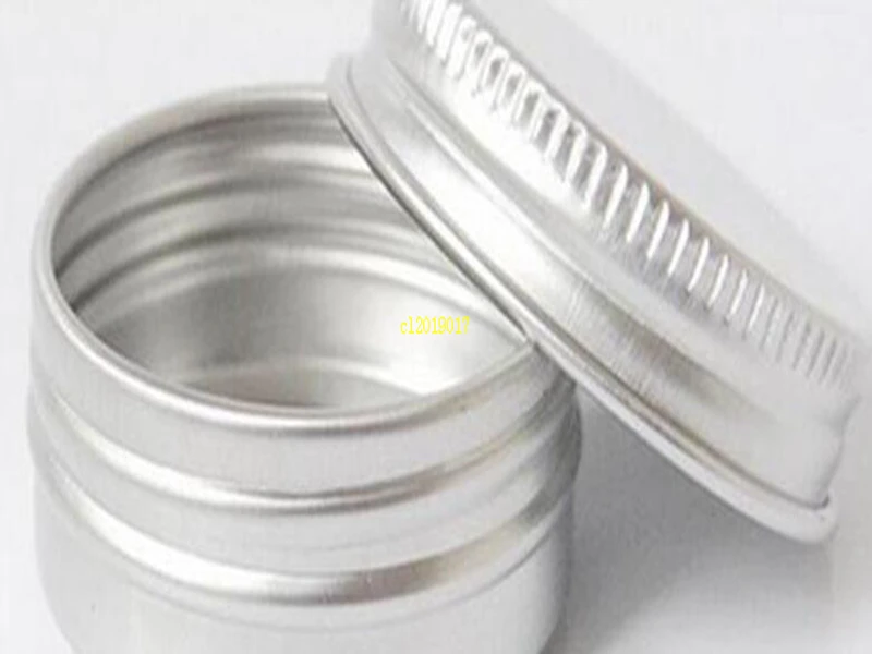 

15ml Aluminium Balm Tins pot Jar 15g comestic containers with screw thread Lip Balm Gloss Candle Packaging