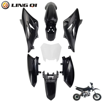 LING QI 수정 된 플라스틱 페어링 바디 키트, CRF50 XR50 오토바이 용 TS50 피트 먼지 모터 자전거에 맞는 플라스틱 쉘 개선 