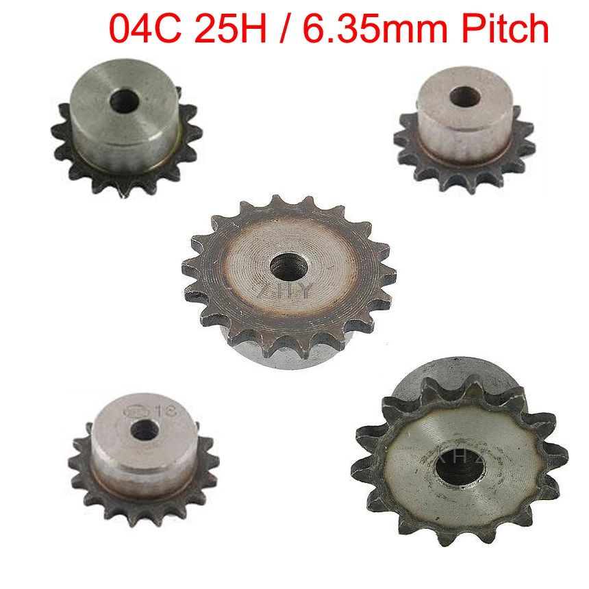 

04C 25H 45 46 47 48 49 50 Tooth 10mm Pilot Bore 6.35mm Pitch Single Row Simplex Conveying Gather Gear Chain Drive Sprocket Wheel