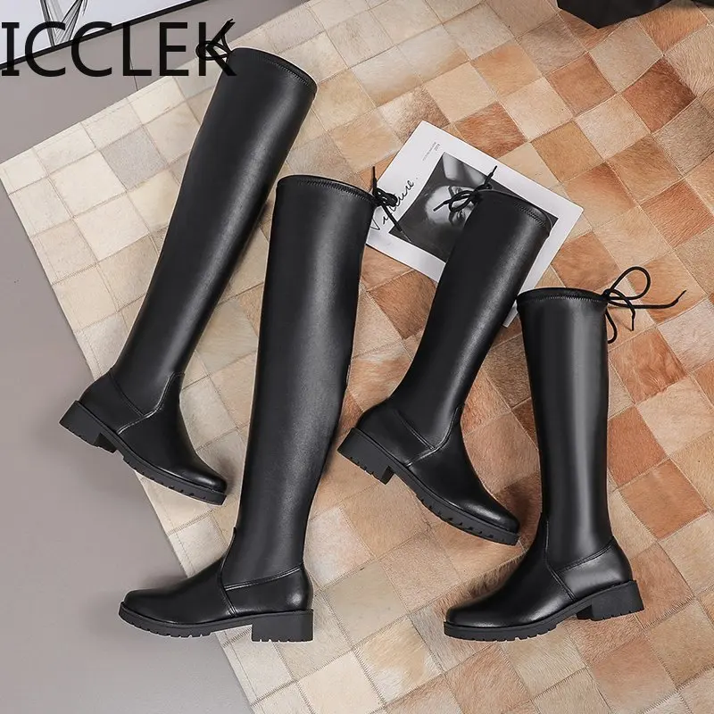 2020 Fashion women\'s boots winter high heels quality long comfortable Mujer thigh high boot Botas Mujer knee enlarges 35-43