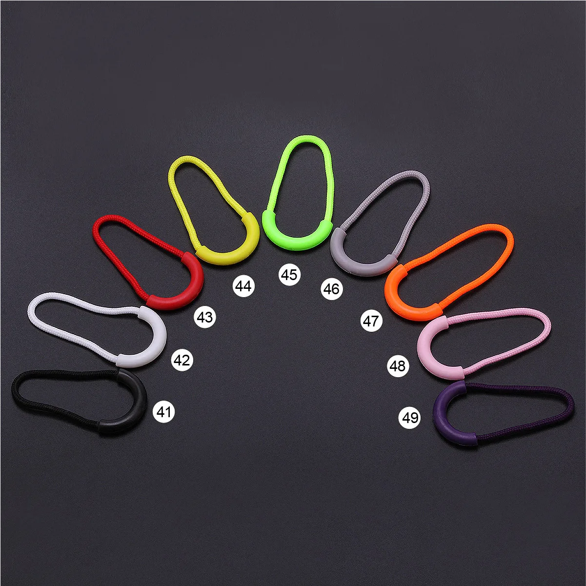 5Pcs/Lot PVC Zipper Pull Cord Mix Color Zipper Head Pull Puller End Fit Rope Tag Fixer Zip Cord for Garment Bags Accessory