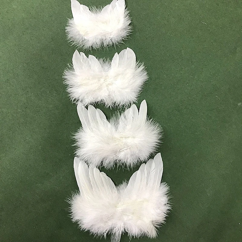 Artificial Angel Feather Wings Mini Angel Wings Photo Props White Vintage Feather Hanging Christmas New Year Party Decoration