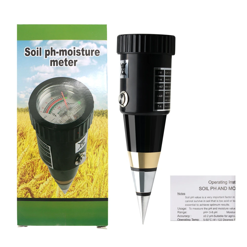 Soil Soil Moisture PH Meter pH 3-8 Acidity Humidity Tester Metal Sensor Probe Flower Meter For Planting Garden Tool 30% OFF