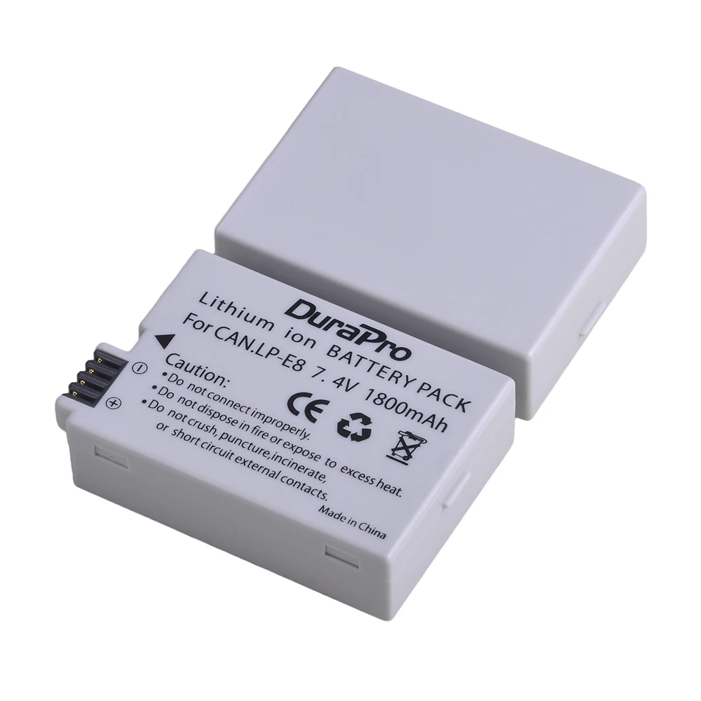 LP-E8 Batterie und Ladegerät Kit für Canon LP E8 LPE8, EOS Rebel T2i, T3i, T4i, t5i, EOS 550D 600D 650D 700D, Kuss X4, X5, X6, X6i