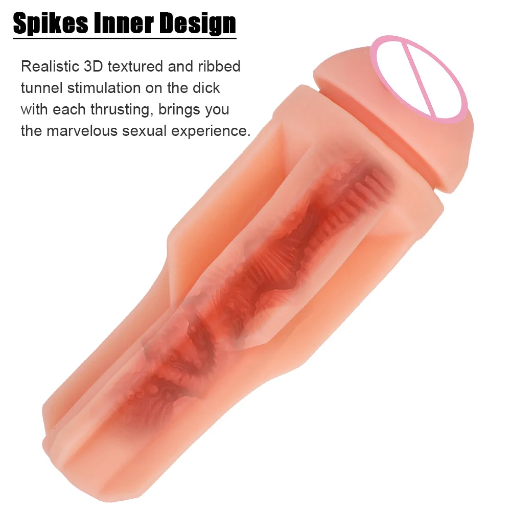 24cm Male Masturbator Artificial Vaginal For Men 18 Realistic Pussy Glans Sucking Penis Pump Sexy Cup Erotic Products Sex Toys