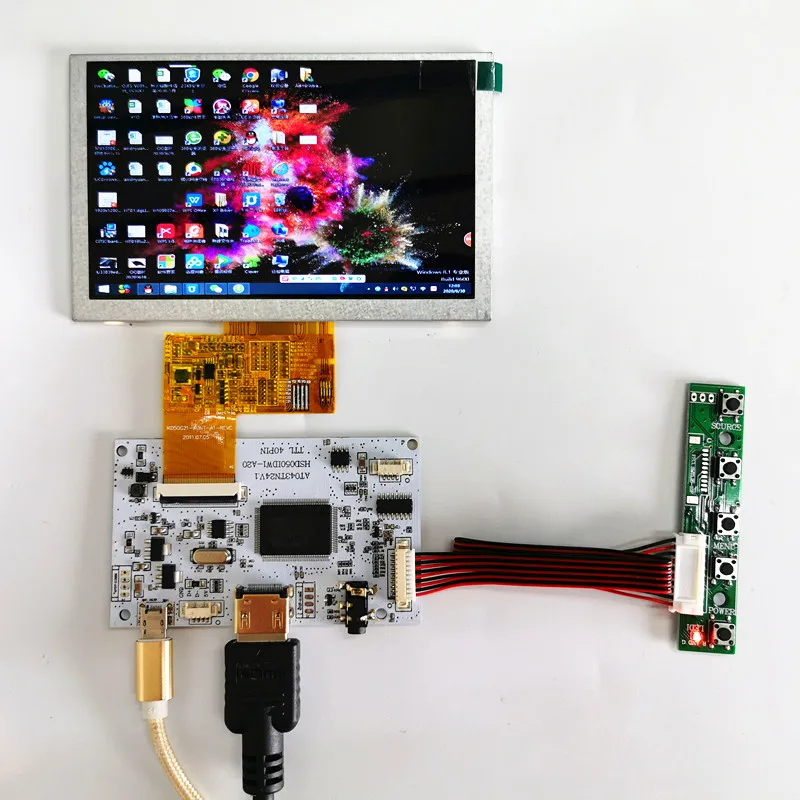 5 inch LCD display module kit HDMI-compatible LCD Module Car Raspberry Pi 3 Game Monitor Industrial equipment Micro USB5V2A