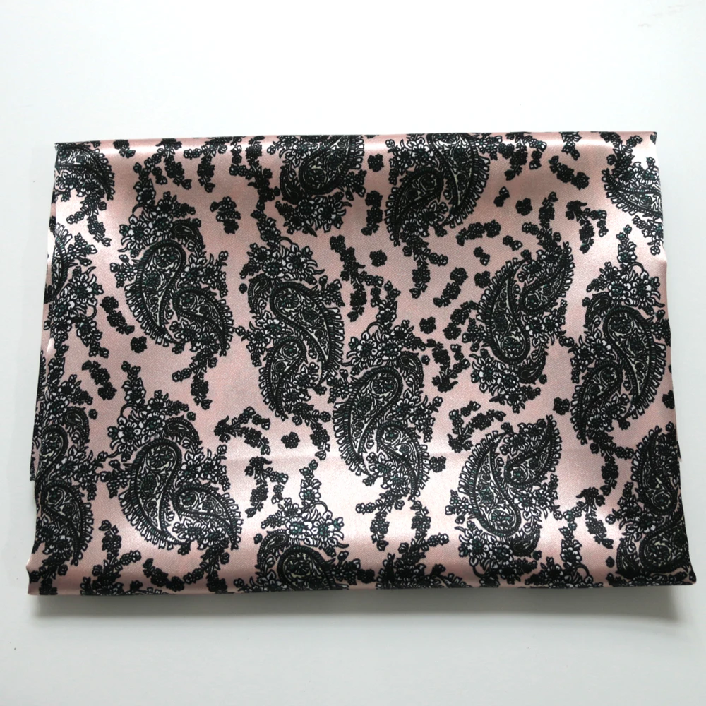 1 Meter x 1,48 Meter Retro-Paisley-Muster, weicher, seidiger Satinstoff, bedrucktes Charmeuse-Material für Futterschal – Detail 7