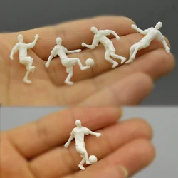 12pcs/lot 1:50 1:75 DIY Miniature Football Player Figures Model Unpainted Sports People Diorama Architecture Building Materials