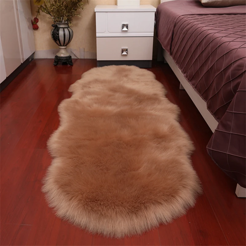 Carpet Bedroom Floor Mat  Rugs Artificial Wool Hairy Carpets Faux Floor Mat Fur  Fluffy Rug Soft Living Room 45*120cm