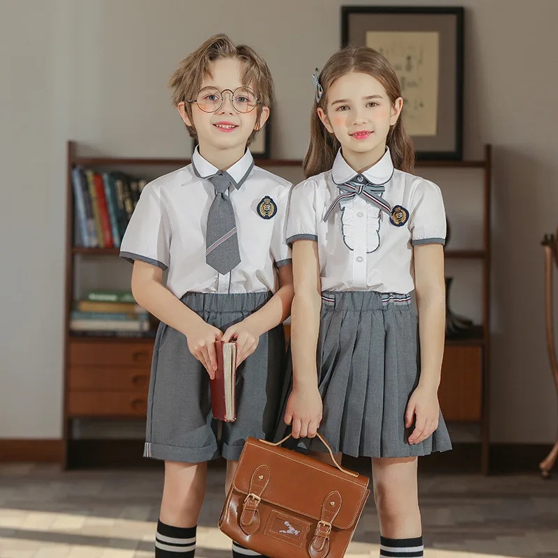 Children's School Uniforms College Style Collective Fashion Trend British Costumes Girls Skirts Boys Pants Shirts 2022 New Style