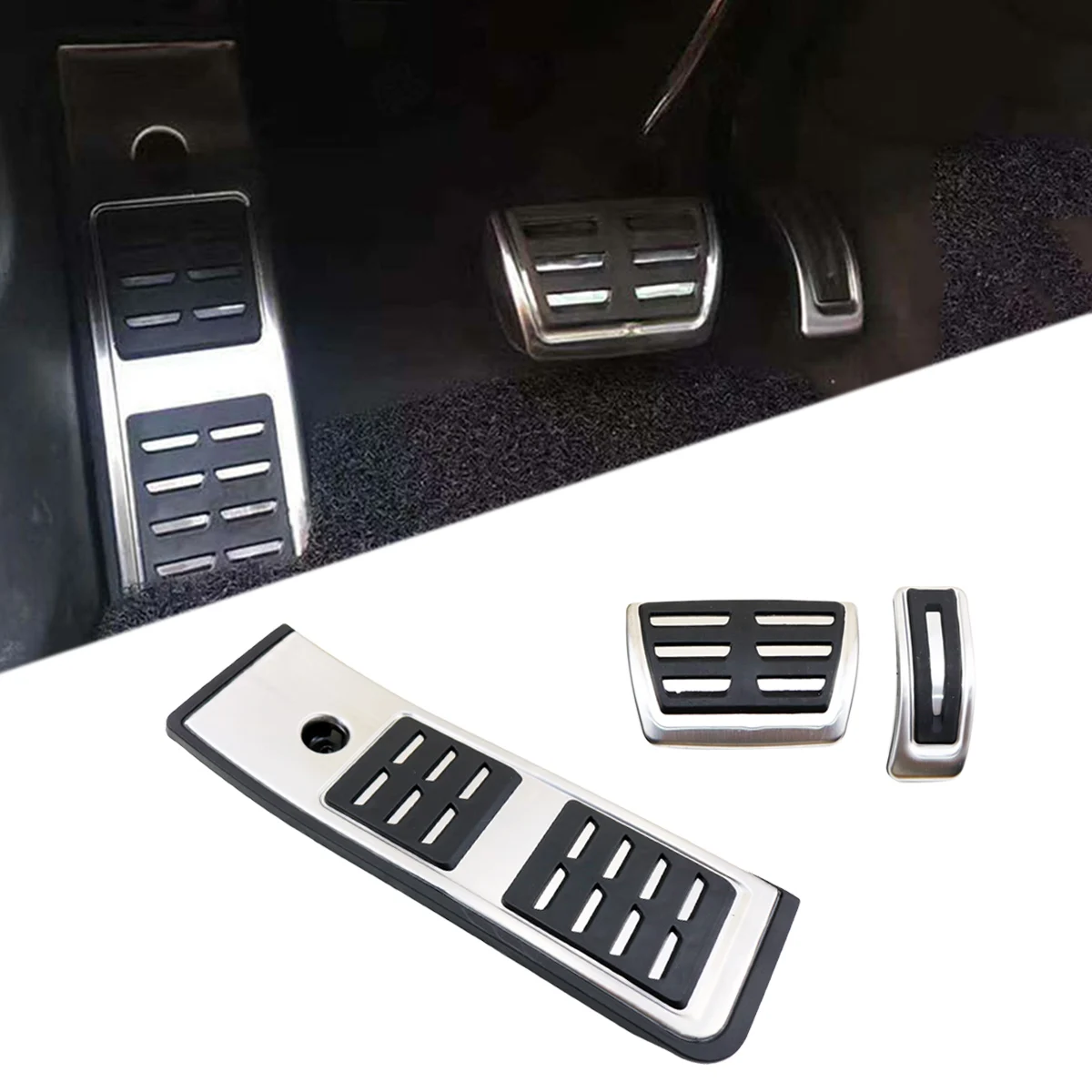 Car Pedal Accessories Cover Fit For Audi A4 B9 A5 2018 2019 2020 2021 Non-slip Foot Rest Accelerator Plate Gas Fuel Brake AT Pad