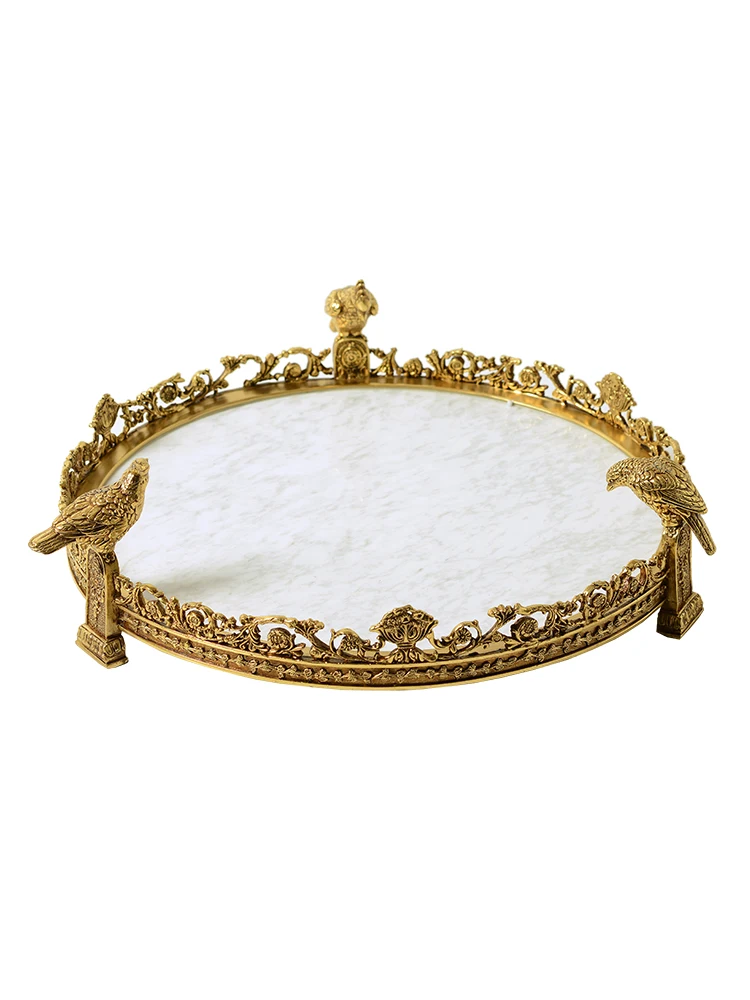 zq European French American Marble Plate Decoration High-End Luxury Decoration Large Tray