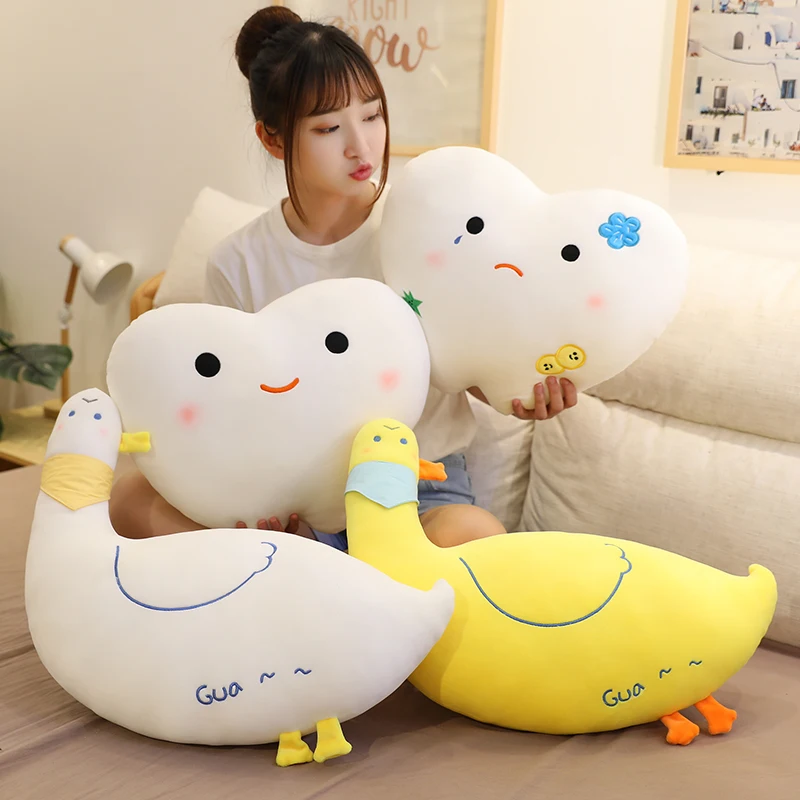 1pcs Creative Simulation Tooth Plush Pillows Cute Duck/Teeth/Clock Doll Soft Sofa Cushion Interesting Gift Girl Home Decoration