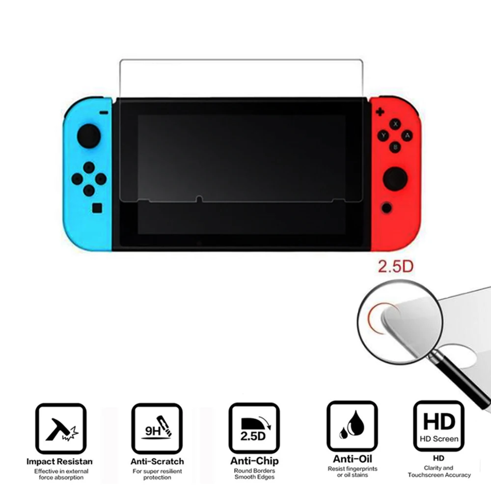 강화 유리 화면 보호 필름 9H HD 닌텐도 스위치 NS NX 액세서리