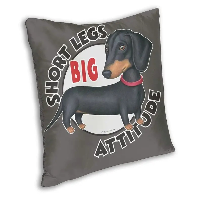 Black Dachshund Dog Cushion Cover Sofa Home Decor Badger Sausage The Wiener Dog Square Throw Pillow Case 45x45cm