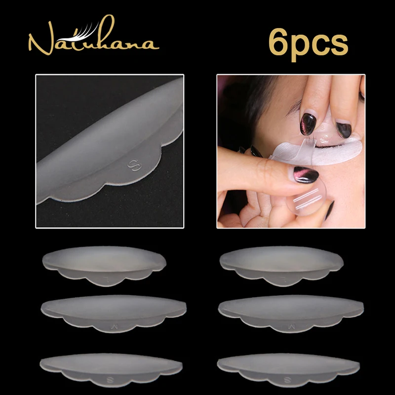 

NATUHANA 6pcs Eyelash lifting Silicone pads set Eye lash extension lift perming kit tool Eyelash Lift Curlers Curl Shields pads