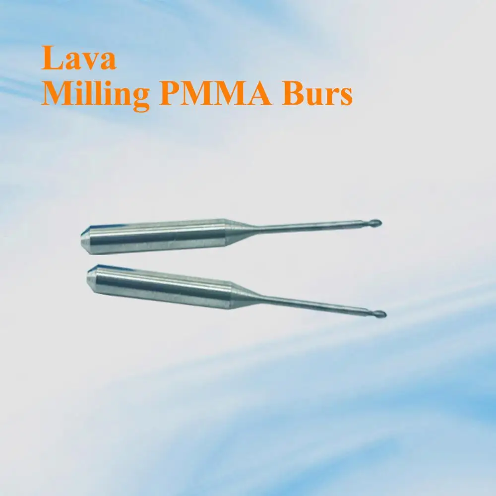 5pcs Free Shipping Lava CNC Material PMMA Milling Burs Non Coated Milling PMMA Block Burs