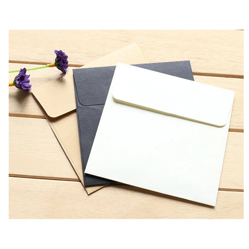 Wysokiej jakości 10 sztuk/partia Mini 10cm * 10cm Retro Vintage koperty z papieru Kraft do scrapbookingu na prezent na kartę festiwalową — zdjęcie 2