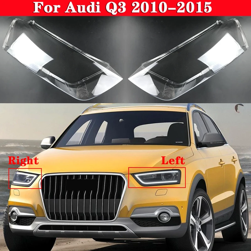 

Для Audi Q3 2010-2015 автомобиля спереди головной светильник крышка авто фары абажур Lampcover головная лампа светильник Чехлы стекла объектив оболочки крышки