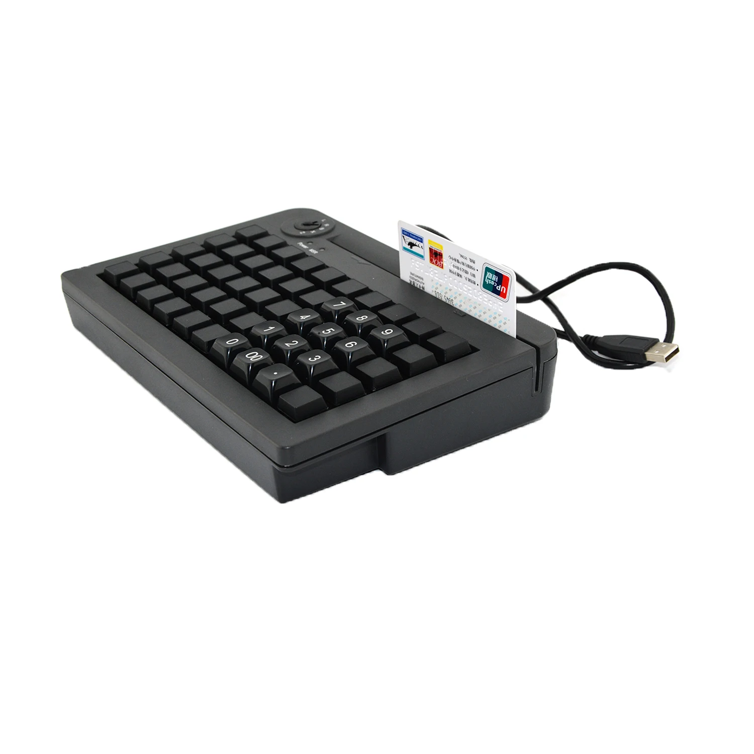 

50Keys 4 Segment Electronic Key Locks Mechanical USB Programmable POS Keyboard With MSR Reader KB50M